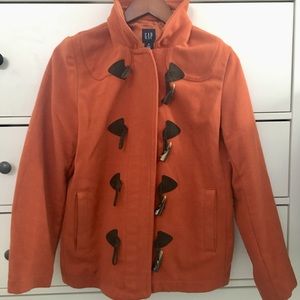 Gap orange wool coat with toggles